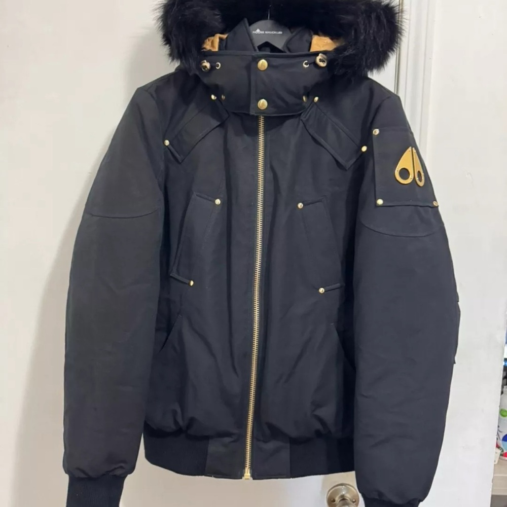 Black Bomber Jacket with Fur Hood